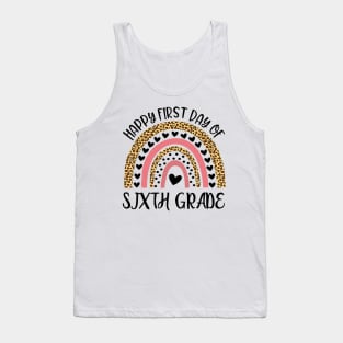 Back To School Rainbow Happy First Day Of Sixth Grade Tank Top